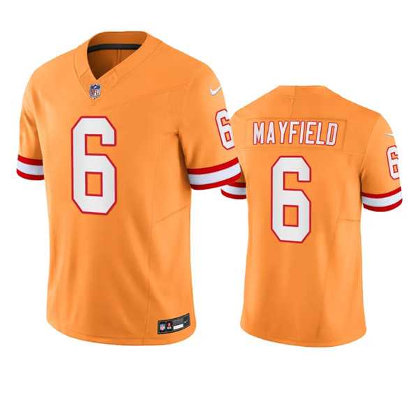 Men's Tampa Bay Buccaneers #6 Baker Mayfield Orange Throwback Limited Stitched Jersey,We sell and wholesale Men's Tampa Bay Buccaneers #6 Baker Mayfield Orange Throwback Limited Stitched Jersey on line form chian!